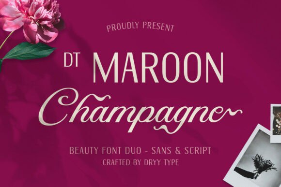 Elevate Editorial Design with Dt Maroon Champagne Font