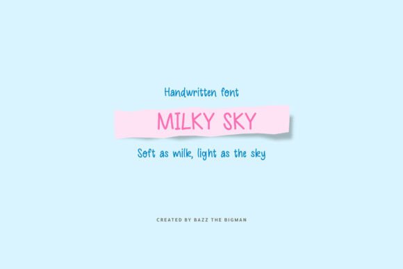Milky Sky Font: A Gentle Handwritten Typeface for Crafters